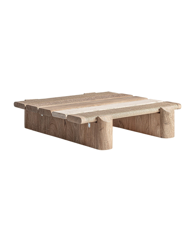 Table Basse Jacquard en Bois de Manguier - Naturel - Taille S Table Basse Jacquard en Bois de Manguier - Naturel - Taille S