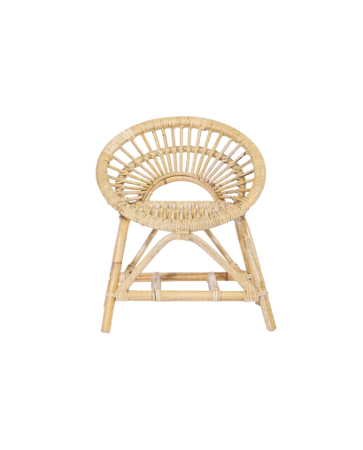 Fauteuil rond cosy pour enfant en rotin - Naturel