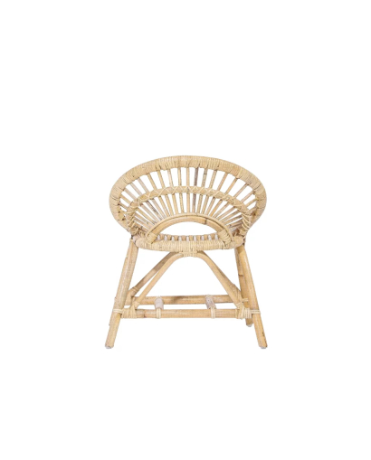 Fauteuil rond cosy pour enfant en rotin - Naturel