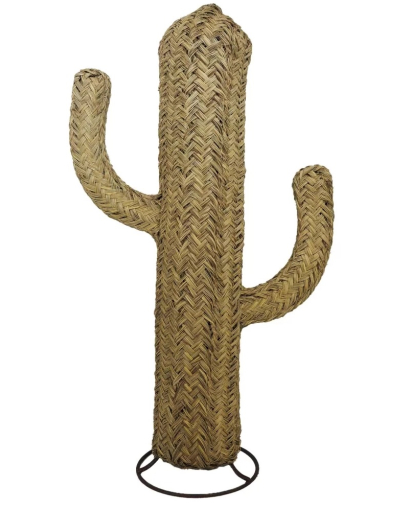 Cactus en jonc décoratif à poser - Naturel - Taille L