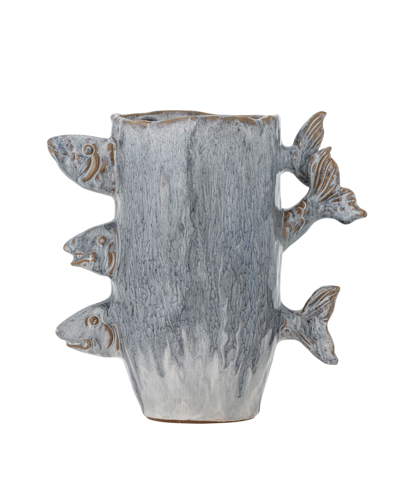 Vase Bloomingville Tace en Grès - Bleu