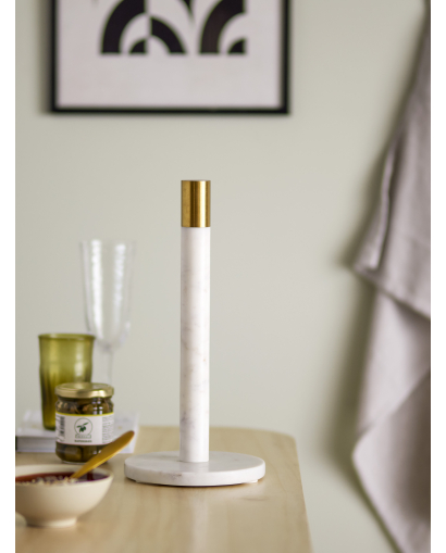 Socle d’essuie-tout Bloomingville Emira en Marbre - Blanc