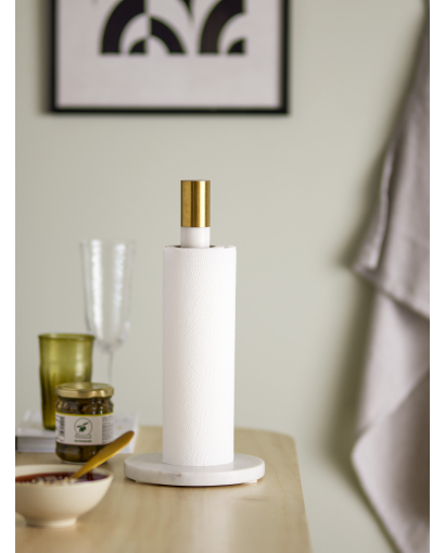 Socle d’essuie-tout Bloomingville Emira en Marbre - Blanc