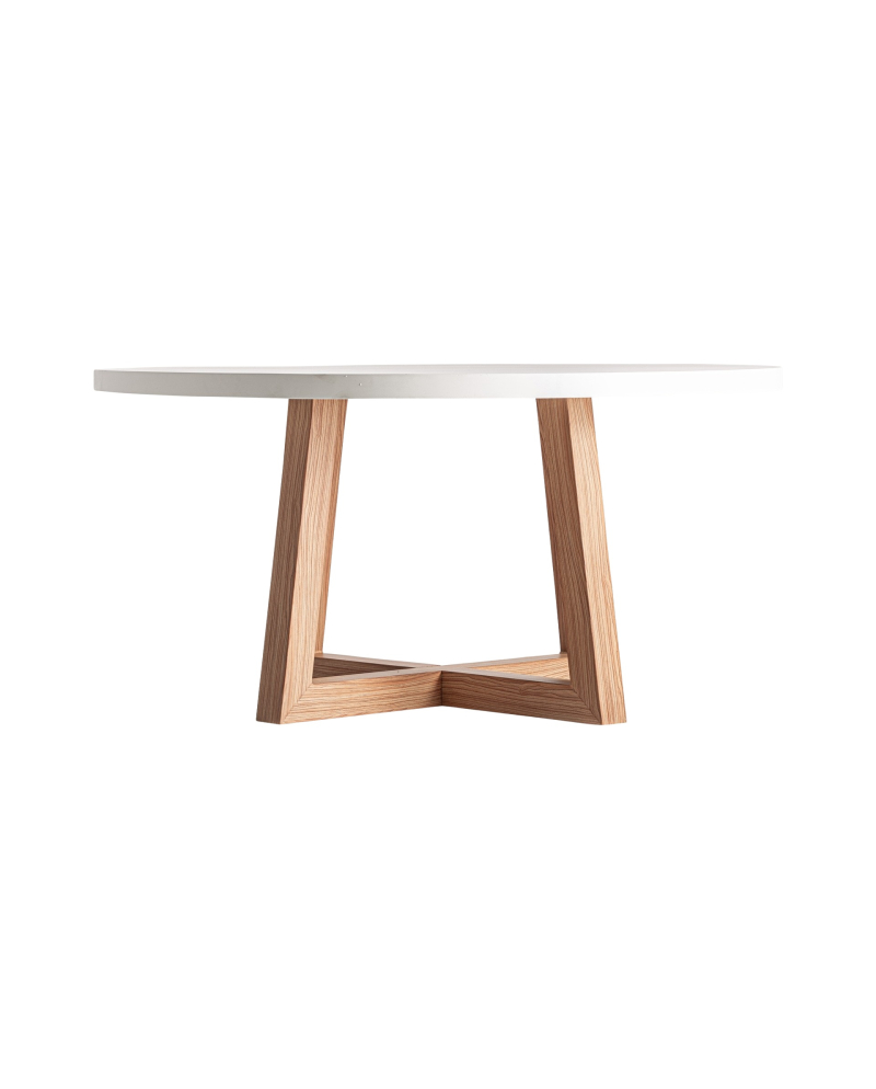 Table de Salon Home en Béton - Blanc Cassé