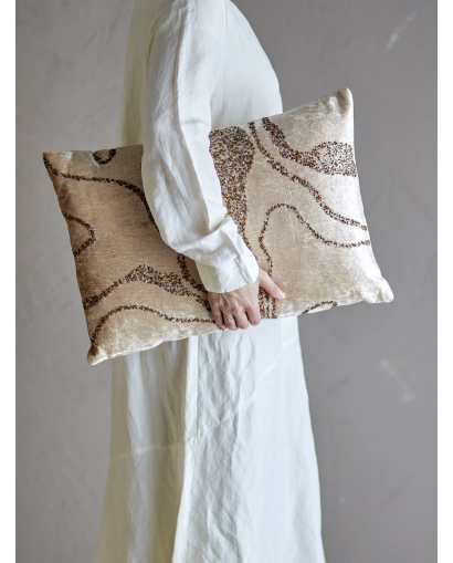 Coussin Bloomingville Adelona en Viscose - Marron