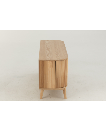 Meuble Rond en Mdf et Bois De Pin - Naturel - Taille S