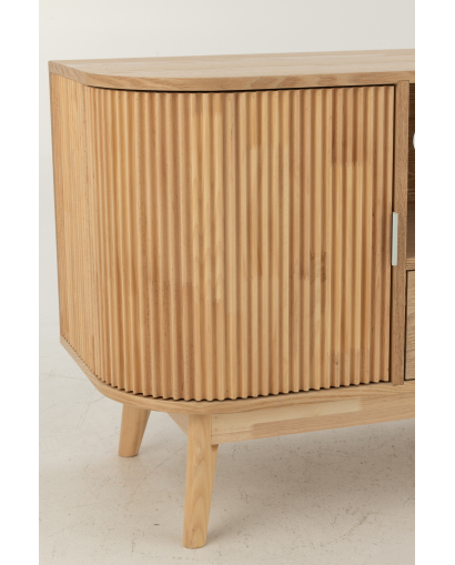 Meuble Rond en Mdf et Bois De Pin - Naturel - Taille S