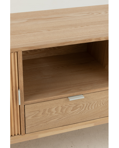 Meuble Rond en Mdf et Bois De Pin - Naturel - Taille S