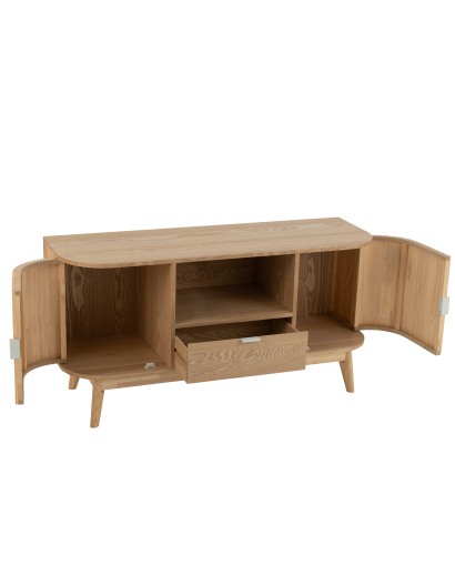 Meuble Rond en Mdf et Bois De Pin - Naturel - Taille S