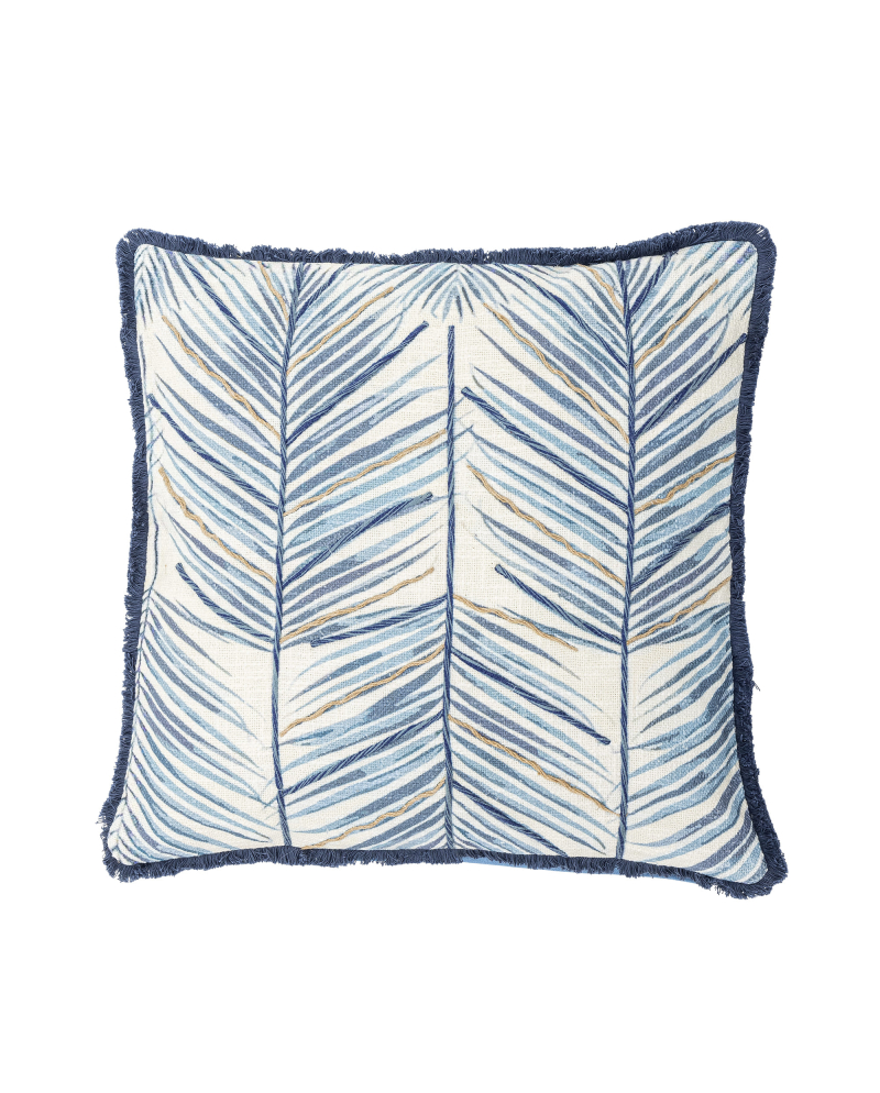 Coussin Bloomingville Laval en Coton - Bleu