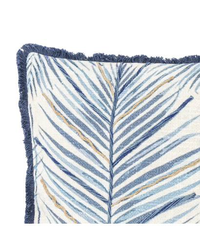 Coussin Bloomingville Laval en Coton - Bleu