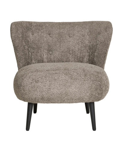 Fauteuil Lounge Bouclé Covelo - Marron et Noir