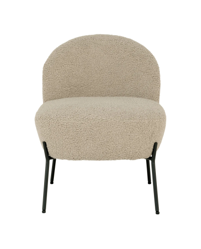 Fauteuil Lounge Merida en cuir d'agneau artificiel - Gris et Brun