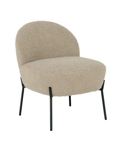 Fauteuil Lounge Merida en cuir d'agneau artificiel - Gris et Brun