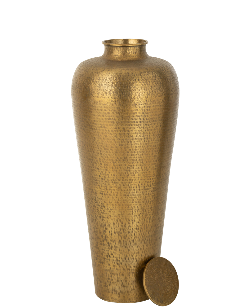 Vase Floor Cylindre en Aluminium - Or