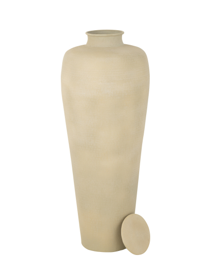 Vase Floor Cylindre en Aluminium - Beige