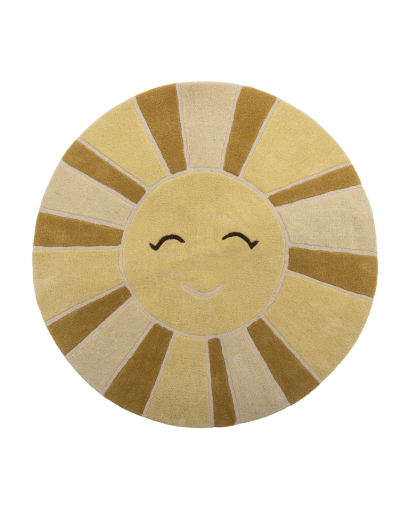 Tapis Bloomingville Sun en Laine - Jaune