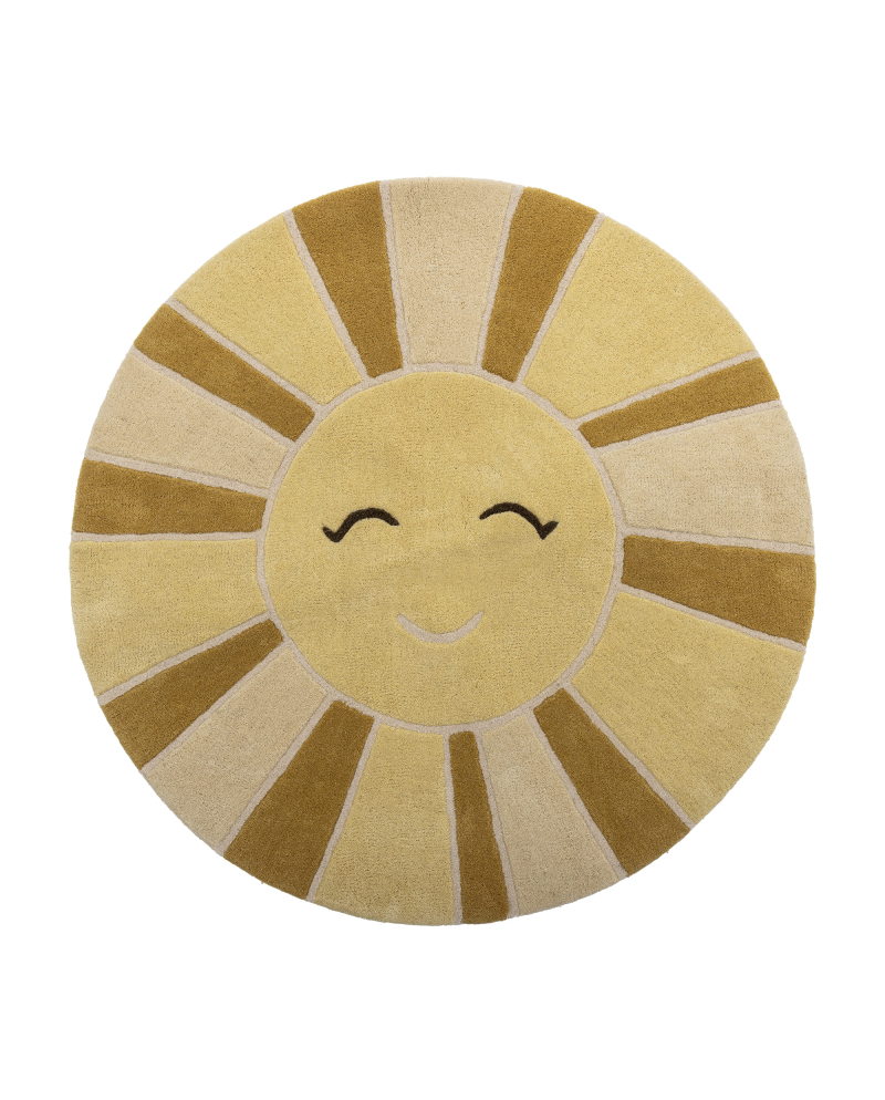 Tapis Bloomingville Sun en Laine - Jaune