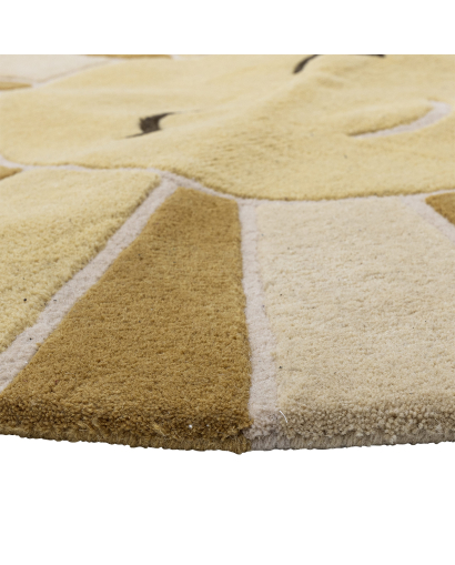 Tapis Bloomingville Sun en Laine - Jaune