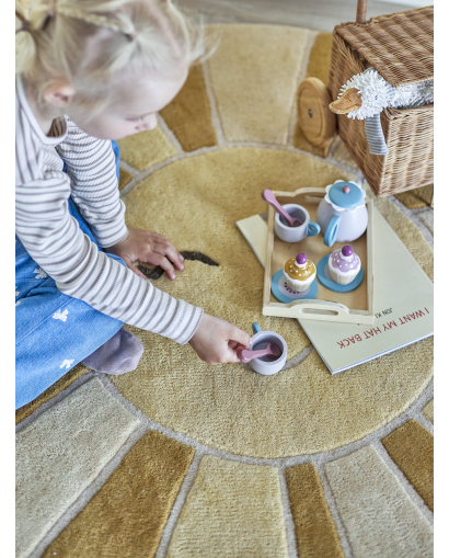 Tapis Bloomingville Sun en Laine - Jaune