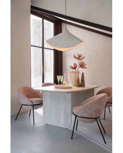 Table À Manger en Bois D'acacia - Blanc