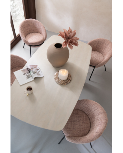 Table À Manger en Bois D'acacia - Blanc