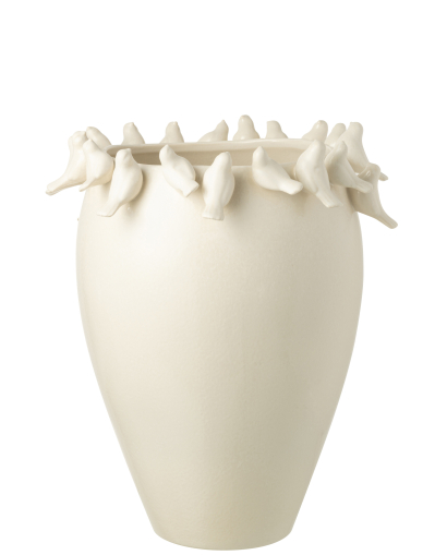 Vase Budgie en Argile - Blanc Taille L