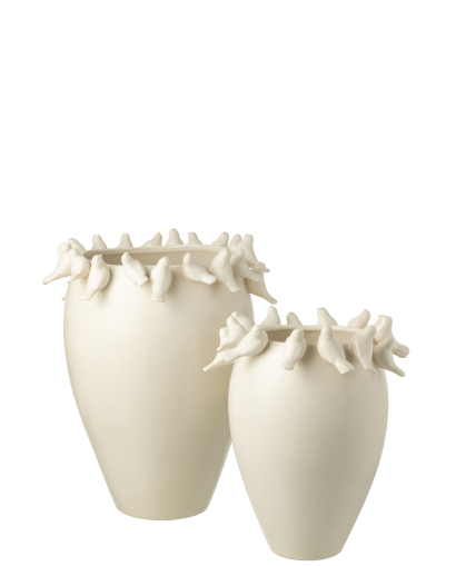 Vase Budgie en Argile - Blanc Taille L