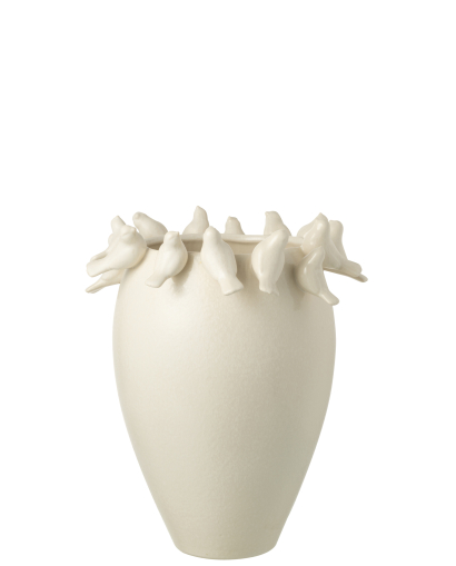 Vase Budgie en Argile - Blanc Taille S
