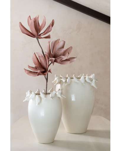 Vase Budgie en Argile - Blanc Taille S