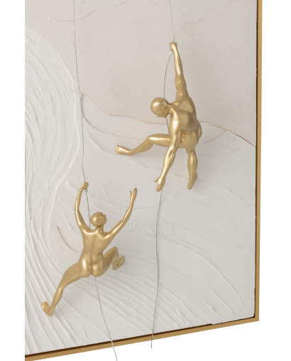 Tableau Men Hanging Rectangle en Acrylique - Blanc et Doré