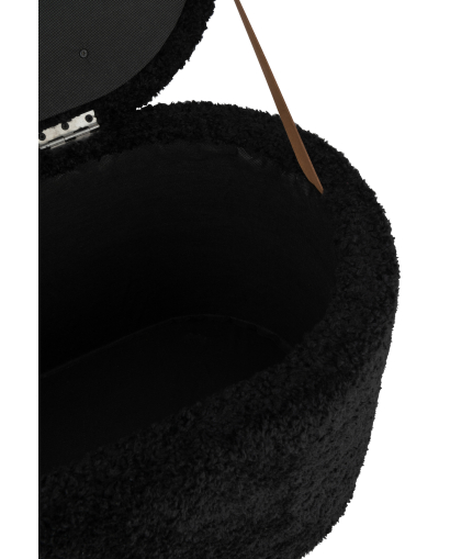 Tabouret Rangement Teddy Velours - Noir