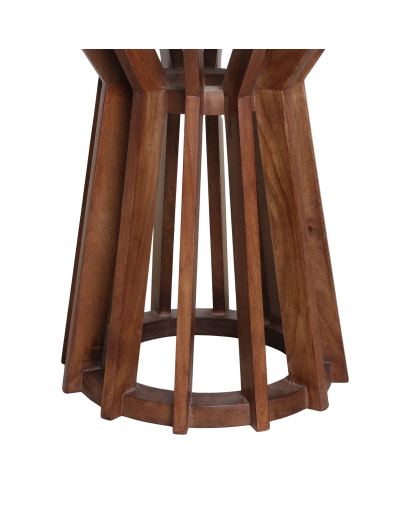 Table D'appoint Sabah en Bois De Manguier et Marbre - Marron et Noir