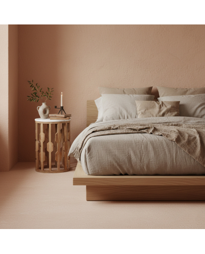 Table Basse Atjeh en Bois De Manguier et Marbre - Naturel et Blanc
