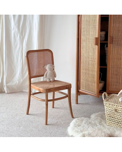 Chaise Clara en Bois de Teck et Cannage - Naturel