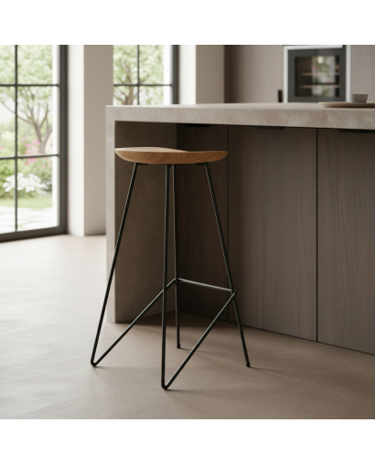 Tabouret de bar Loft Teakhouten en Bois de teck - Naturel