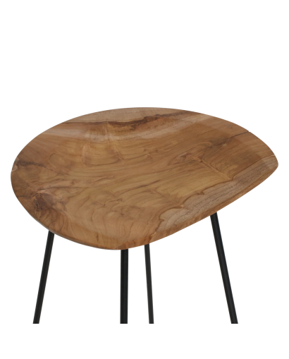 Tabouret de bar Loft Teakhouten en Bois de teck - Naturel