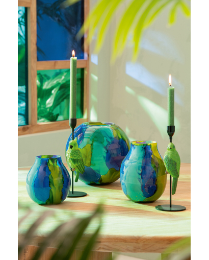 Vase en Verre Bleu Azur - Bleu - Taille S