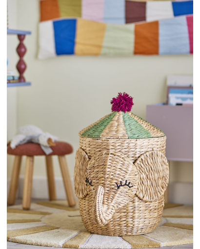 Panier Bloomingville Bobo avec couvercle - Naturel