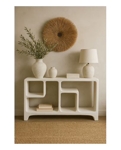 Console Fleet en Résine Ridé - Blanc