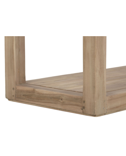 Console African en Bois Recyclé et Marbre - Beige