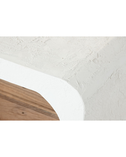 Table De Chevet Méditerranée en Bois de Manguier Recyclé - Naturel et Blanc