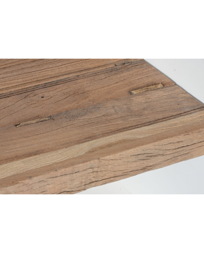 Table De Chevet Méditerranée en Bois de Manguier Recyclé - Naturel et Blanc