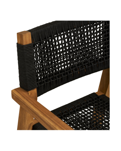 Chaise de Salle à Manger Anzio en bois d'acacia - Noir et Naturel