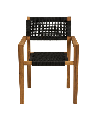 Chaise de Salle à Manger Anzio en bois d'acacia - Noir et Naturel