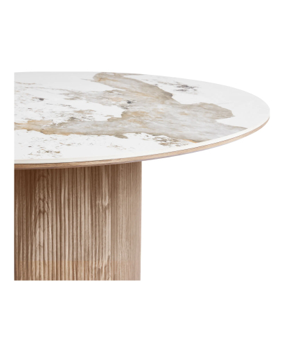 Table à manger Athens en Céramique - Blanc et Brun