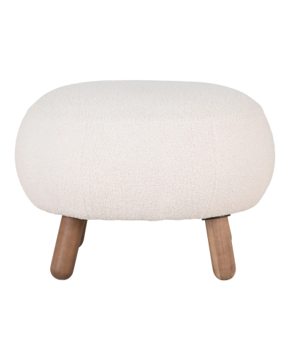 Ensemble Fauteuil lounge Savona avec son Pouf - Blanc