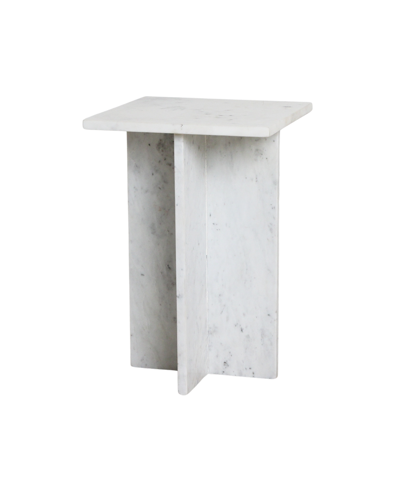 Table d'appoint Beijing en Marbre - Blanc