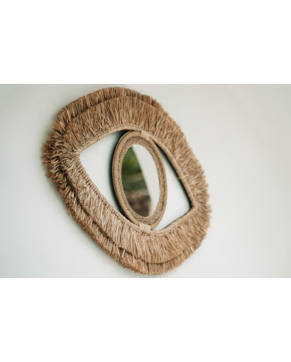 Miroir Miroir The Raffia Eye - Naturel
