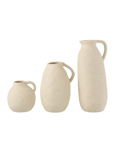 Vase & Pot Vase Cruche Céramique - Beige - Taille L